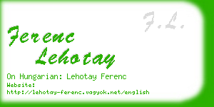 ferenc lehotay business card